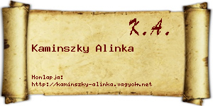 Kaminszky Alinka névjegykártya